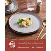 imageFamiware Nebula Ridge Stoneware Dinnerware Sets Plates and Bowls Sets for 4 12 Pieces Dishes Set Microwave and Dishwasher Safe Kitchen Plates CharcoalLight Gray
