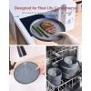 imageFamiware Nebula Ridge Stoneware Dinnerware Sets Plates and Bowls Sets for 4 12 Pieces Dishes Set Microwave and Dishwasher Safe Kitchen Plates CharcoalCharcoal
