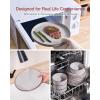 imageFamiware Nebula Ridge Stoneware Dinnerware Sets Plates and Bowls Sets for 4 12 Pieces Dishes Set Microwave and Dishwasher Safe Kitchen Plates CharcoalLight Gray