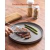 imageFamiware Nebula Ridge Stoneware Dinnerware Sets Plates and Bowls Sets for 4 12 Pieces Dishes Set Microwave and Dishwasher Safe Kitchen Plates CharcoalDark Gray