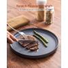 imageFamiware Nebula Ridge Stoneware Dinnerware Sets Plates and Bowls Sets for 4 12 Pieces Dishes Set Microwave and Dishwasher Safe Kitchen Plates CharcoalCharcoal