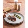 imageFamiware Nebula Ridge Stoneware Dinnerware Sets Plates and Bowls Sets for 4 12 Pieces Dishes Set Microwave and Dishwasher Safe Kitchen Plates CharcoalLight Gray