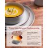 imageFamiware Nebula Ridge Stoneware Dinnerware Sets Plates and Bowls Sets for 4 12 Pieces Dishes Set Microwave and Dishwasher Safe Kitchen Plates CharcoalLight Gray