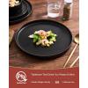 imageFamiware Nebula Ridge Stoneware Dinnerware Sets Plates and Bowls Sets for 4 12 Pieces Dishes Set Microwave and Dishwasher Safe Kitchen Plates CharcoalMatte Black