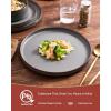 imageFamiware Nebula Ridge Stoneware Dinnerware Sets Plates and Bowls Sets for 4 12 Pieces Dishes Set Microwave and Dishwasher Safe Kitchen Plates CharcoalDark Gray