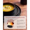 imageFamiware Nebula Ridge Stoneware Dinnerware Sets Plates and Bowls Sets for 4 12 Pieces Dishes Set Microwave and Dishwasher Safe Kitchen Plates CharcoalMatte Black