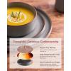 imageFamiware Nebula Ridge Stoneware Dinnerware Sets Plates and Bowls Sets for 4 12 Pieces Dishes Set Microwave and Dishwasher Safe Kitchen Plates CharcoalDark Gray