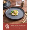 imageFamiware Nebula Ridge Stoneware Dinnerware Sets Plates and Bowls Sets for 4 12 Pieces Dishes Set Microwave and Dishwasher Safe Kitchen Plates CharcoalCharcoal