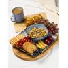 imageFamiware Dinnerware Sets for 4 Ocean Square 12Piece Kitchen Plates and Bowls Sets Microwave and Dishwasher Safe Scratch Resistant Vanilla WhiteBlue