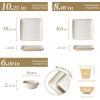 imageFamiware Dinnerware Sets for 4 Ocean Square 12Piece Kitchen Plates and Bowls Sets Microwave and Dishwasher Safe Scratch Resistant Vanilla WhiteCappuccino White