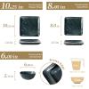 imageFamiware Dinnerware Sets for 4 Ocean Square 12Piece Kitchen Plates and Bowls Sets Microwave and Dishwasher Safe Scratch Resistant Vanilla WhiteDeep Forest