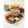 imageFamiware Dinnerware Sets for 4 Ocean Square 12Piece Kitchen Plates and Bowls Sets Microwave and Dishwasher Safe Scratch Resistant Vanilla WhiteGray