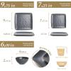 imageFamiware Dinnerware Sets for 4 Ocean Square 12Piece Kitchen Plates and Bowls Sets Microwave and Dishwasher Safe Scratch Resistant Vanilla WhiteMatte Black