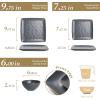 imageFamiware Dinnerware Sets for 4 Ocean Square 12Piece Kitchen Plates and Bowls Sets Microwave and Dishwasher Safe Scratch Resistant Vanilla WhiteMatte Black