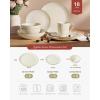 imageFamiware Jupiter Dinnerware Set Plates and Bowls Dish Sets for 4 12 Pieces Microwave and Dishwasher Safe Stoneware Speckled Tableware Chip and Scratch Resistant MulticolorVanilla White