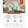 imageFamiware Jupiter Dinnerware Set Plates and Bowls Dish Sets for 4 12 Pieces Microwave and Dishwasher Safe Stoneware Speckled Tableware Chip and Scratch Resistant MulticolorLight Green