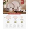 imageFamiware Jupiter Dinnerware Set Plates and Bowls Dish Sets for 4 12 Pieces Microwave and Dishwasher Safe Stoneware Speckled Tableware Chip and Scratch Resistant MulticolorLight Pink