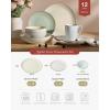 imageFamiware Jupiter Dinnerware Set Plates and Bowls Dish Sets for 4 12 Pieces Microwave and Dishwasher Safe Stoneware Speckled Tableware Chip and Scratch Resistant MulticolorMulticolor