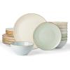 imageFamiware Jupiter Dinnerware Set Plates and Bowls Dish Sets for 4 12 Pieces Microwave and Dishwasher Safe Stoneware Speckled Tableware Chip and Scratch Resistant MulticolorMulticolor