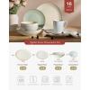 imageFamiware Jupiter Dinnerware Set Plates and Bowls Dish Sets for 4 12 Pieces Microwave and Dishwasher Safe Stoneware Speckled Tableware Chip and Scratch Resistant MulticolorMulticolor