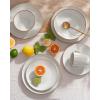 imageFamiware Jupiter Dinnerware Set Plates and Bowls Dish Sets for 4 12 Pieces Microwave and Dishwasher Safe Stoneware Speckled Tableware Chip and Scratch Resistant MulticolorWhite