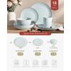 imageFamiware Jupiter Dinnerware Set Plates and Bowls Dish Sets for 4 12 Pieces Microwave and Dishwasher Safe Stoneware Speckled Tableware Chip and Scratch Resistant MulticolorLight Blue