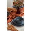 imageFamiware Mercury Plates and Bowls Sets 12 Pieces Stoneware Dinnerware Sets Dishes Set for 4 Microwave and Dishwasher Safe CharcoalCharcoal
