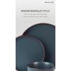 imageFamiware Mercury Plates and Bowls Sets 12 Pieces Stoneware Dinnerware Sets Dishes Set for 4 Microwave and Dishwasher Safe CharcoalCharcoal