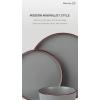 imageFamiware Mercury Plates and Bowls Sets 12 Pieces Stoneware Dinnerware Sets Dishes Set for 4 Microwave and Dishwasher Safe CharcoalDark Gray