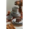 imageFamiware Mercury Plates and Bowls Sets 12 Pieces Stoneware Dinnerware Sets Dishes Set for 4 Microwave and Dishwasher Safe CharcoalDark Gray