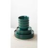 imageFamiware Mercury Plates and Bowls Sets 12 Pieces Stoneware Dinnerware Sets Dishes Set for 4 Microwave and Dishwasher Safe CharcoalDark Green