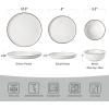 imageFamiware Mercury Plates and Bowls Sets 12 Pieces Stoneware Dinnerware Sets Dishes Set for 4 Microwave and Dishwasher Safe CharcoalWhite