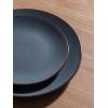imageFamiware Venus Plates and Bowls Sets 12 Pieces Stoneware Speckled Dinnerware Sets Dishes Set for 4 Microwave and Dishwasher Safe Matte Dark GreyCharcoal