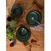 imageFamiware Venus Plates and Bowls Sets 12 Pieces Stoneware Speckled Dinnerware Sets Dishes Set for 4 Microwave and Dishwasher Safe Matte Dark GreyDark Green