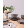imageFamiware Venus Plates and Bowls Sets 12 Pieces Stoneware Speckled Dinnerware Sets Dishes Set for 4 Microwave and Dishwasher Safe Matte Dark GreyDark Gray