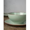 imageFamiware Venus Plates and Bowls Sets 12 Pieces Stoneware Speckled Dinnerware Sets Dishes Set for 4 Microwave and Dishwasher Safe Matte Dark GreyLight Green