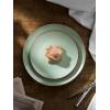 imageFamiware Venus Plates and Bowls Sets 12 Pieces Stoneware Speckled Dinnerware Sets Dishes Set for 4 Microwave and Dishwasher Safe Matte Dark GreyLight Green