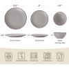 imageFamiware Venus Plates and Bowls Sets 12 Pieces Stoneware Speckled Dinnerware Sets Dishes Set for 4 Microwave and Dishwasher Safe Matte Dark GreyLight Grey