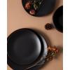 imageFamiware Venus Plates and Bowls Sets 12 Pieces Stoneware Speckled Dinnerware Sets Dishes Set for 4 Microwave and Dishwasher Safe Matte Dark GreyMatte Black