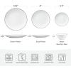 imageFamiware Venus Plates and Bowls Sets 12 Pieces Stoneware Speckled Dinnerware Sets Dishes Set for 4 Microwave and Dishwasher Safe Matte Dark GreyWhite