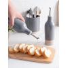 imagefamiware Milkyway 16oz Ceramic Olive Oil Dispenser Bottle Olive Oil and Vinegar Dispenser Bottle Set of 2 with Stainless Steel Pourers Suitable for Storage Vinegar Liquids Dark GrayWhite and Dark Gray