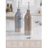 imagefamiware Milkyway 16oz Ceramic Olive Oil Dispenser Bottle Olive Oil and Vinegar Dispenser Bottle Set of 2 with Stainless Steel Pourers Suitable for Storage Vinegar Liquids Dark GrayDark Gray and Cinnamon Brown