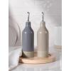 imagefamiware Milkyway 16oz Ceramic Olive Oil Dispenser Bottle Olive Oil and Vinegar Dispenser Bottle Set of 2 with Stainless Steel Pourers Suitable for Storage Vinegar Liquids Dark GrayDark Gray and Cinnamon Brown