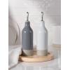 imagefamiware Milkyway 16oz Ceramic Olive Oil Dispenser Bottle Olive Oil and Vinegar Dispenser Bottle Set of 2 with Stainless Steel Pourers Suitable for Storage Vinegar Liquids Dark GrayLight Gray and Dark Gray