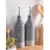 imagefamiware Milkyway 16oz Ceramic Olive Oil Dispenser Bottle Olive Oil and Vinegar Dispenser Bottle Set of 2 with Stainless Steel Pourers Suitable for Storage Vinegar Liquids Dark GrayDark Gray