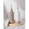imagefamiware Milkyway 16oz Ceramic Olive Oil Dispenser Bottle Olive Oil and Vinegar Dispenser Bottle Set of 2 with Stainless Steel Pourers Suitable for Storage Vinegar Liquids Dark GrayWhite and Cinnamon Brown