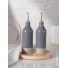 imagefamiware Milkyway 16oz Ceramic Olive Oil Dispenser Bottle Olive Oil and Vinegar Dispenser Bottle Set of 2 with Stainless Steel Pourers Suitable for Storage Vinegar Liquids Dark GrayDark Gray