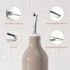 imagefamiware Milkyway 16oz Ceramic Olive Oil Dispenser Bottle Olive Oil and Vinegar Dispenser Bottle Set of 2 with Stainless Steel Pourers Suitable for Storage Vinegar Liquids Dark GrayWhite and Cinnamon Brown