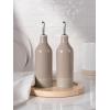 imagefamiware Milkyway 16oz Ceramic Olive Oil Dispenser Bottle Olive Oil and Vinegar Dispenser Bottle Set of 2 with Stainless Steel Pourers Suitable for Storage Vinegar Liquids Dark GrayCinnamon Brown