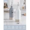 imagefamiware Milkyway 16oz Ceramic Olive Oil Dispenser Bottle Olive Oil and Vinegar Dispenser Bottle Set of 2 with Stainless Steel Pourers Suitable for Storage Vinegar Liquids Dark GrayLight Gray and Dark Gray